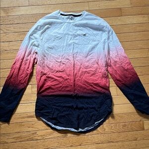 Hollister Ombre Long Sleeve Tee - White, Pink, Black